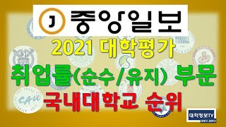 (국내대학순위) 2021 중앙일보 대학평가 대학교 취업률 순위