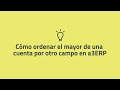 Cómo ordenar el mayor de una cuenta por otro campo en a3ERP