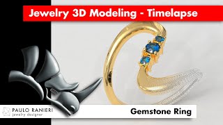 Gemstone Ring - Timelapse  #3dmodeling #3dprinting #gemstone #jewelry #jewelrydesign #diamond #3d