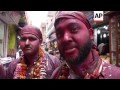 Colour festival in Indian temple town