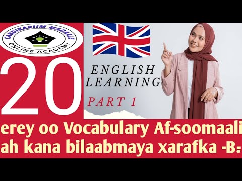 20 Erey Oo Vocabulary Af-soomaali Ah Kana Bilaabmaya Xarafka -B-. | Ku ...