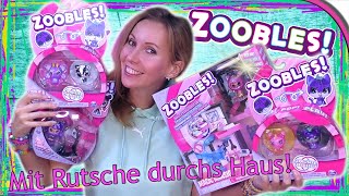 VERWANDLUNG 🤩 Zoobles, mit der Rutsche durch das Haus 🥳 Murmelbahn + Sammelfiguren 💕 deutsch