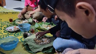 Kuliner Ponorogo'makan rame-rame nasi pecel Godong Jati/sungguh nikmat sekali