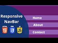 Responsive Navbar using HTML, CSS and Javascript
