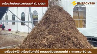 เครื่องสับย่อยอเนกประสงค์ Liger ตะแกรง 60 มม ทดลองสับย่อยยอดไม้  เครื่องชิพไม้ โทร.093-282-3656