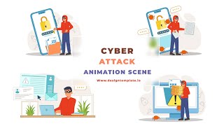 Cyber Attack Animation Scene After Effects Template