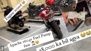 Hamari Apache 160 4v Ka Fuel Pump kharab gya 🤦🏻‍♂️😭 28,000 ka kharcha