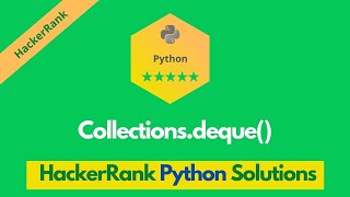 HackerRank Collections.deque() problem solution in Python | Python solutions | Programmingoneonone