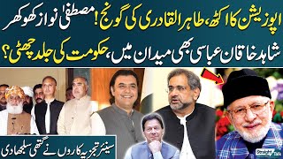 Tahir-ul-Qadri's Entry: Shahid Khaqan Abbasi \u0026 Mustafa Nawaz Khokhar in Action | Govt in Trouble