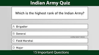 Indian Army Quiz | General Knowledge Quiz on the Indian Army | Army Day | India Quiz