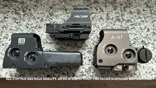 Eotech 512 / Holosun HS510C / Holy Warrior EXPS3 real holographic short test