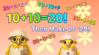 Adding 10 to Make 20! | Numbers 21–29 | Kindergarten Math | Eggy Pal