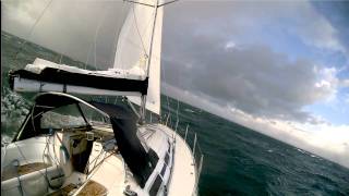 Stormchaser1 (Bavaria 36) in 35kts and building seas Part C