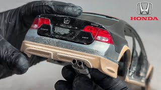 We recreated this diecast model with body kit and foil coating! Honda Civic FA5