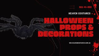 TM AX 44 993 Giant Black Posable Hairy Black Spider Light Up Halloween Decoration Video