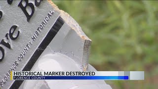 Florence historical marker honoring state's first Black representative destroyed
