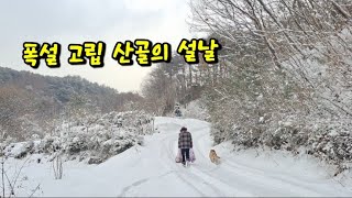 폭설로 고립된 산골의 설날