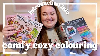 INTRO INTO COMFY COZY COLOURING | best coloring books, alcohol pen markers & more