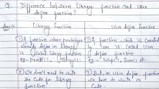 Difference between library function and user defined function || predefine and user defined function