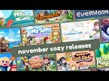 20 *new* cozy games releasing this november! 🍄🍂- an in-depth overview | nintendo switch & steam 🎮✨