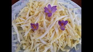 自得其乐 美食 1.凉拌白菜心  Cabbage salad