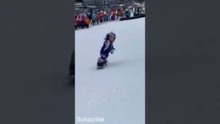 Cute baby ice skating in United States😂 #shorts