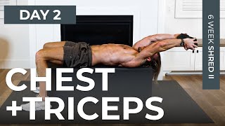 Day 2: 30 Min CHEST & TRICEP Workout [Bodyweight + Dumbbells] // 6WS2