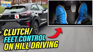 CLUTCH CONTROL ON HILL DRIVING: Traffic Light And Roundabout On Hill!
