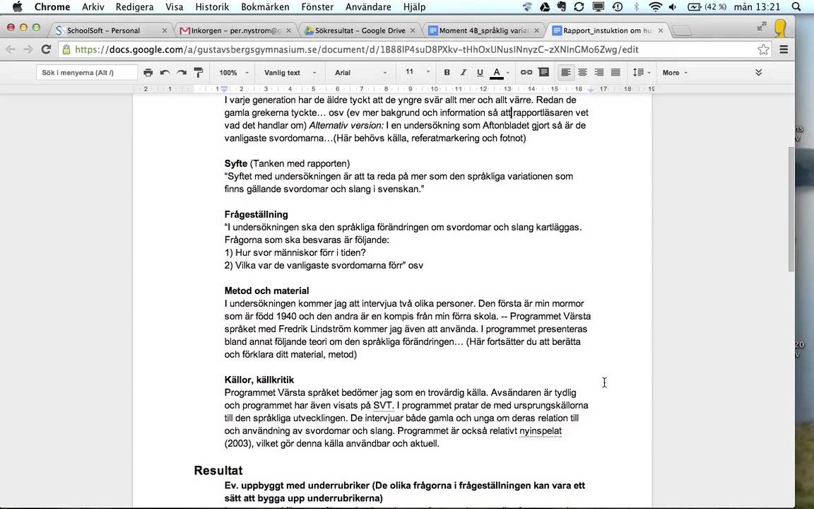 Rapport Enkel Version_beskrivning Och Exempel - YouTube