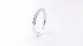 Ladies 1.00ct G SI Brilliant Round Cut Half Set Diamond Wedding Ring 18ct White Gold 080WGHETSIa