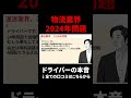 【トラックドライバーの悲鳴①】物流2024年問題、ドライバーの待遇・環境が悪化へ...　 運送業 トラックドライバー