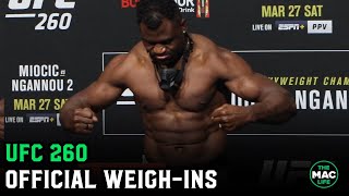 UFC 260: Stipe Miocic vs. Francis Nganou Official Weigh-Ins
