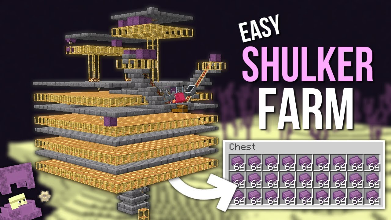 Minecraft Easy Shulker Farm Tutorial 1.20+ | Single Dimension Shulker ...