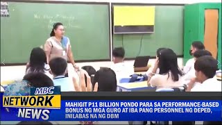 Mahigit P11-B pondo para sa performance-based bonus ng mga guro, inilabas na ng DBM