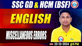 SSC GD English Practice Set, BSF HCM English Class, Miscellaneous Errors English Class, By Rinku Sir