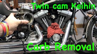 Keihin Carb Removal from a Twin Cam Dyna with the Tank On