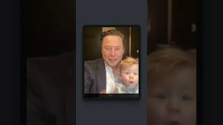 Elon Musk funny moments with his little son (Baby X) in online meeting