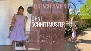 Culotte und Stufenkleid OHNE SCHNITTMUSTER - Lavendel Culotte und Kleid aus Leinen nähen
