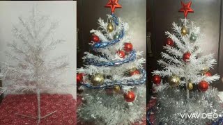 #how to make shoppingbag christmas tree at home#white christmas tree#ශොපින්බෑග් වලින් නත්තල් ගසක්