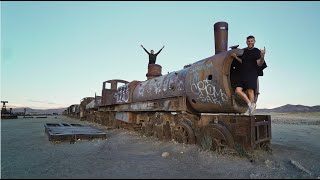 Exploring Train Cemetery in Uyuni Bolivia