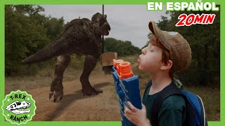 Parque de T-Rex | ¡Castillo de Cartón  con juguetes Nerf!