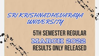 check your 5th semester results now | Sri Krishnadhevaraya University