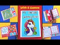 6 Easy Paper Games in a Book/How to make Paper Game Book/DIY Funny Paper Games/Unicorn Gaming book