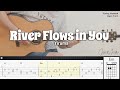 (FREE TAB) River Flows in You - Yiruma | Fingerstyle Guitar | TAB + Chords + Lyrics