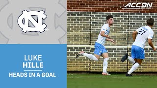 UNC Luke Hille Heads In A Beautiful Cross