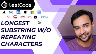 Longest Repeating Substring without repeating characters (LeetCode 3) | Two pointer approach