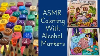 💖ASMR Coloring With Alcohol Markers | Girl Moments by Coco Wyo | No Talking