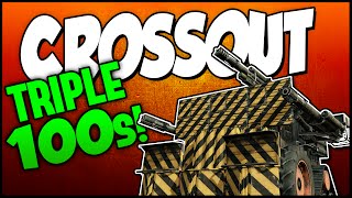 Crossout ➤ 3200 DAMAGE! - Triple 100 mm Cannon Build [Crossout Gameplay]