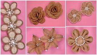 10 DIY Jute Flower/ Jute Burlap Flower/ Jute Craft Ideas