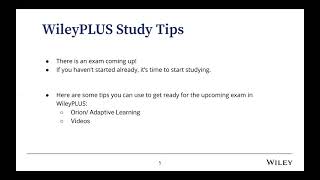 WileyPlus Midterm Tips